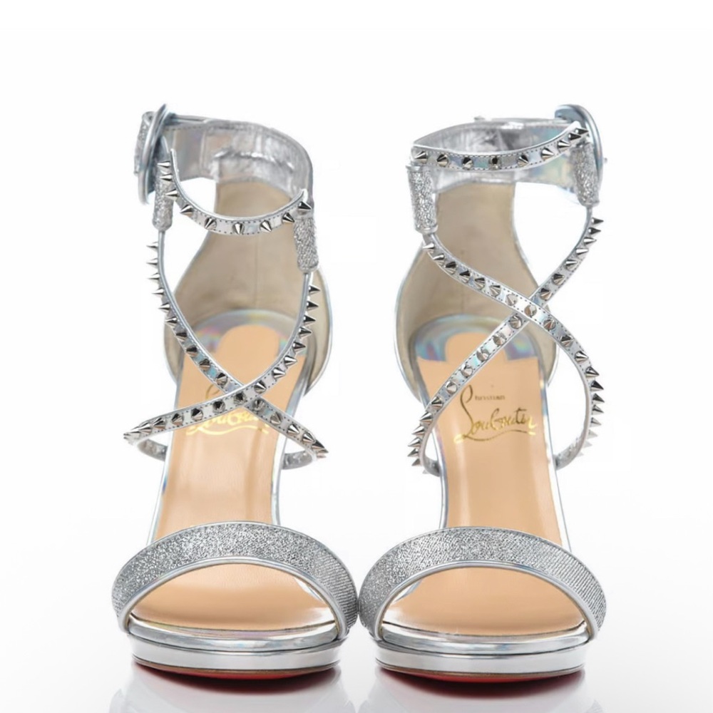 Christian Louboutin Silver Studded Heels